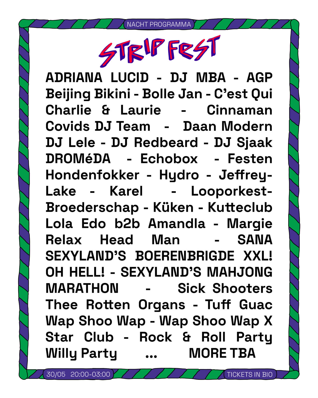Strip Fest Line Up 2026 Amsterdam